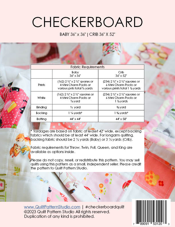 Checkerboard Baby Quilt - PDF Pattern