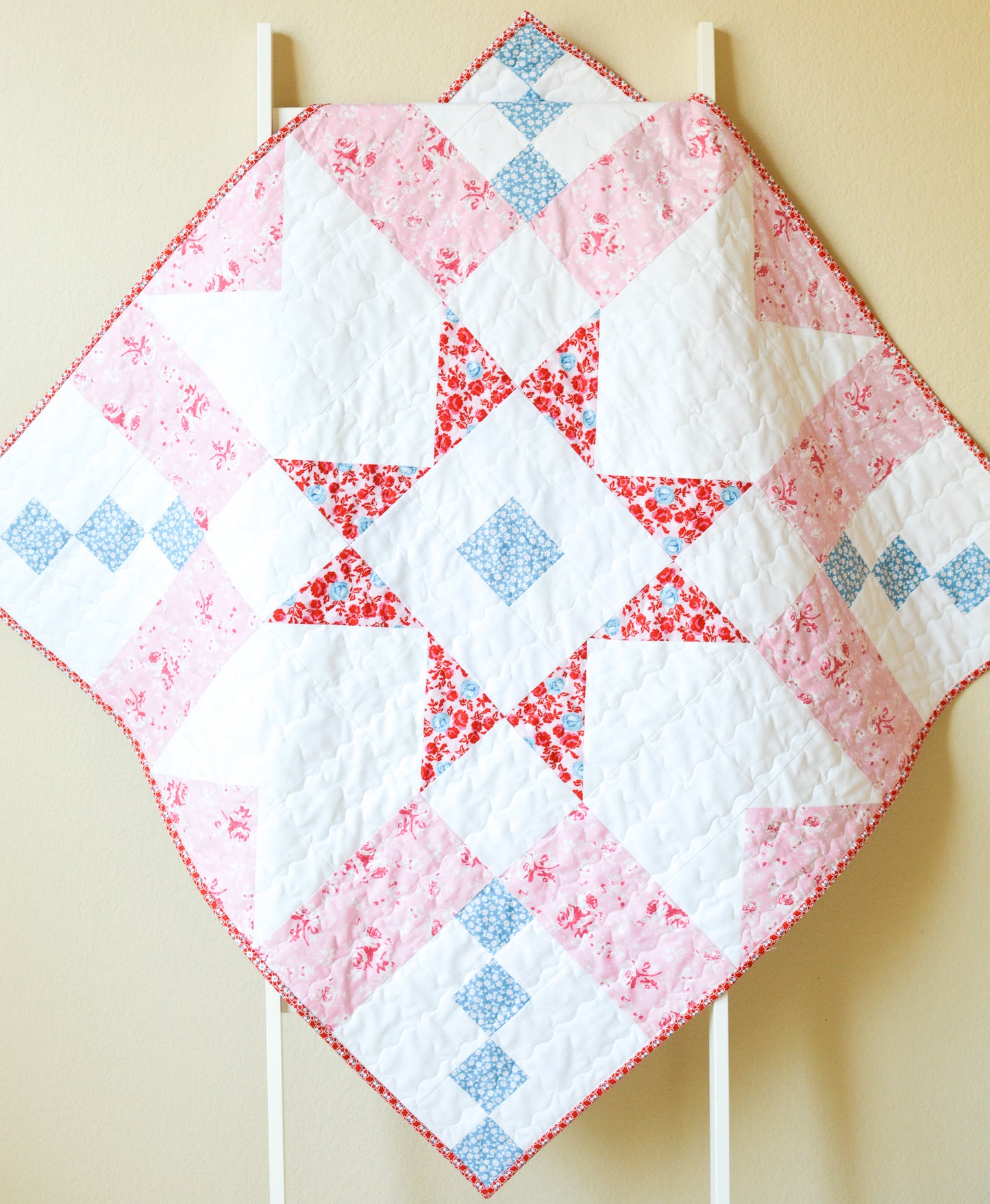 Handmade Super Star Baby Girl Quilt - Elise