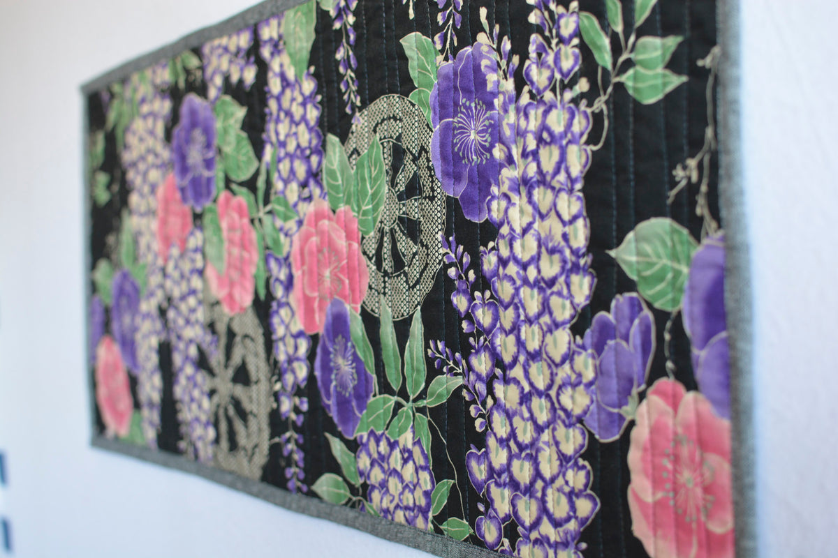 Handmade Quilted Table Runner - Japanese Kimono Patchwork