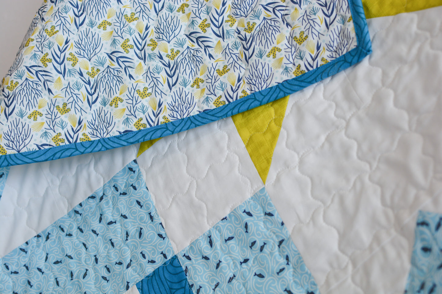 Handmade Super Star Baby Boy Quilt - Sea Garden