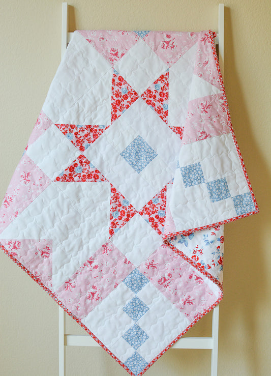 Handmade Super Star Baby Girl Quilt - Elise