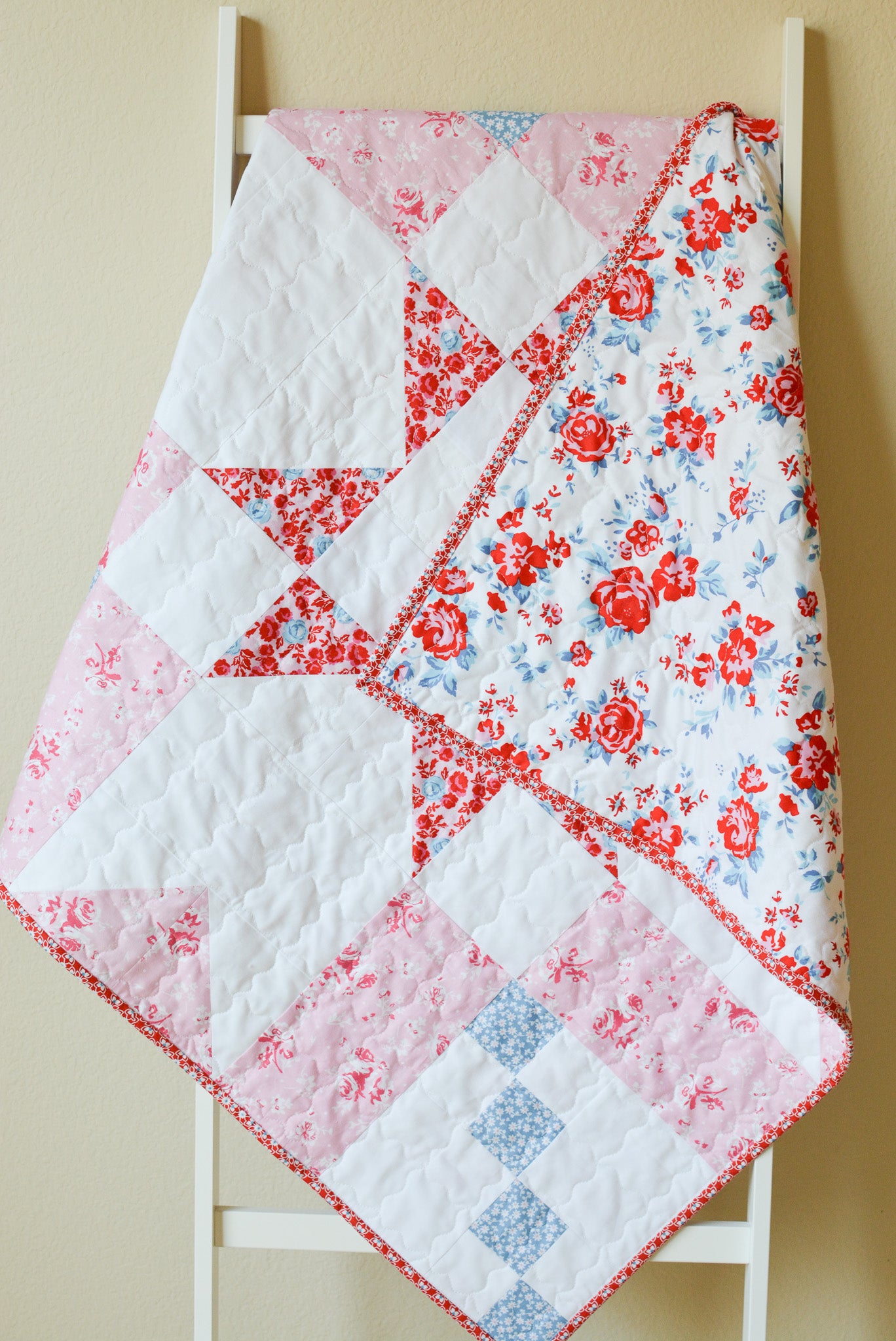 Handmade Super Star Baby Girl Quilt - Elise