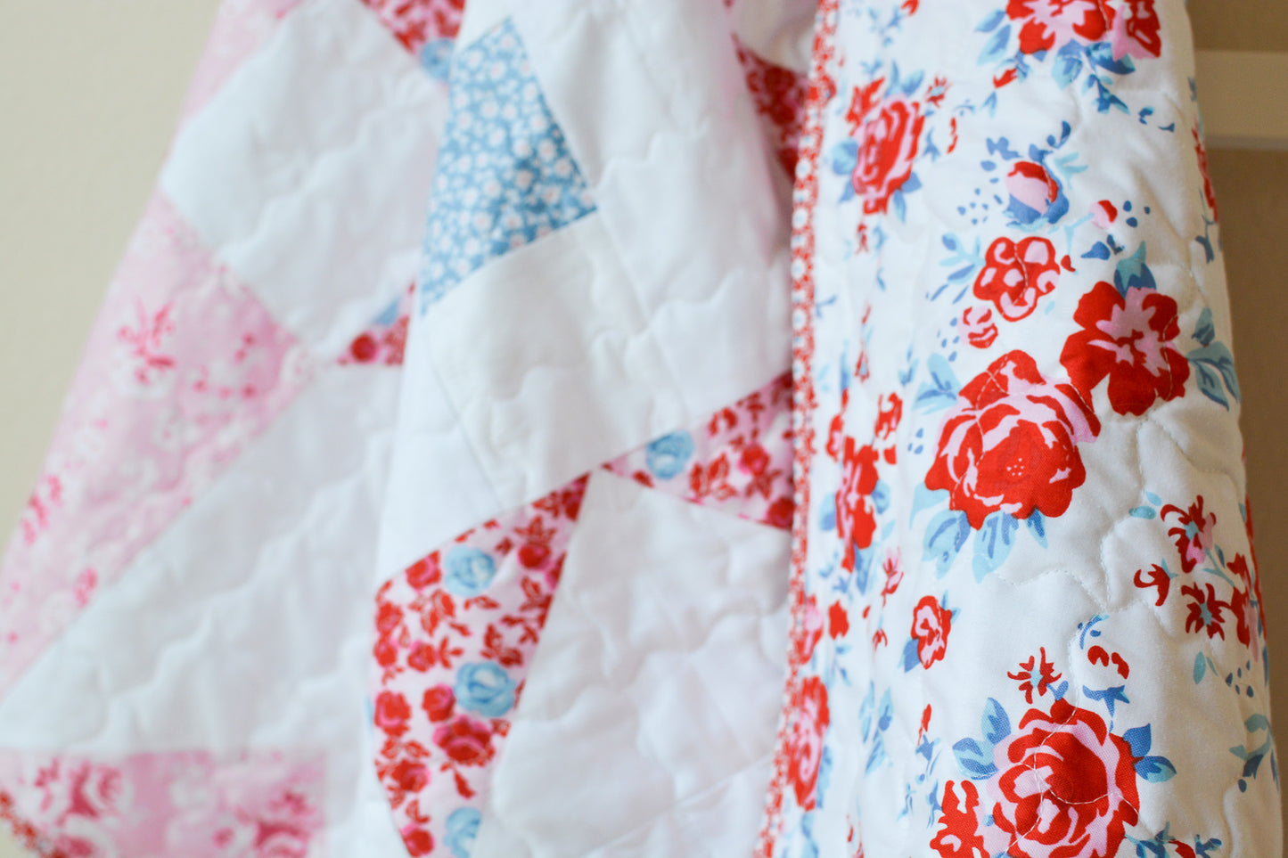 Handmade Super Star Baby Girl Quilt - Elise