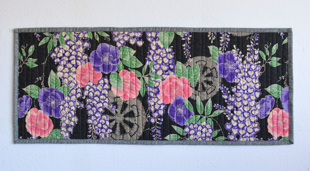 Handmade Quilted Table Runner - Japanese Kimono Patchwork