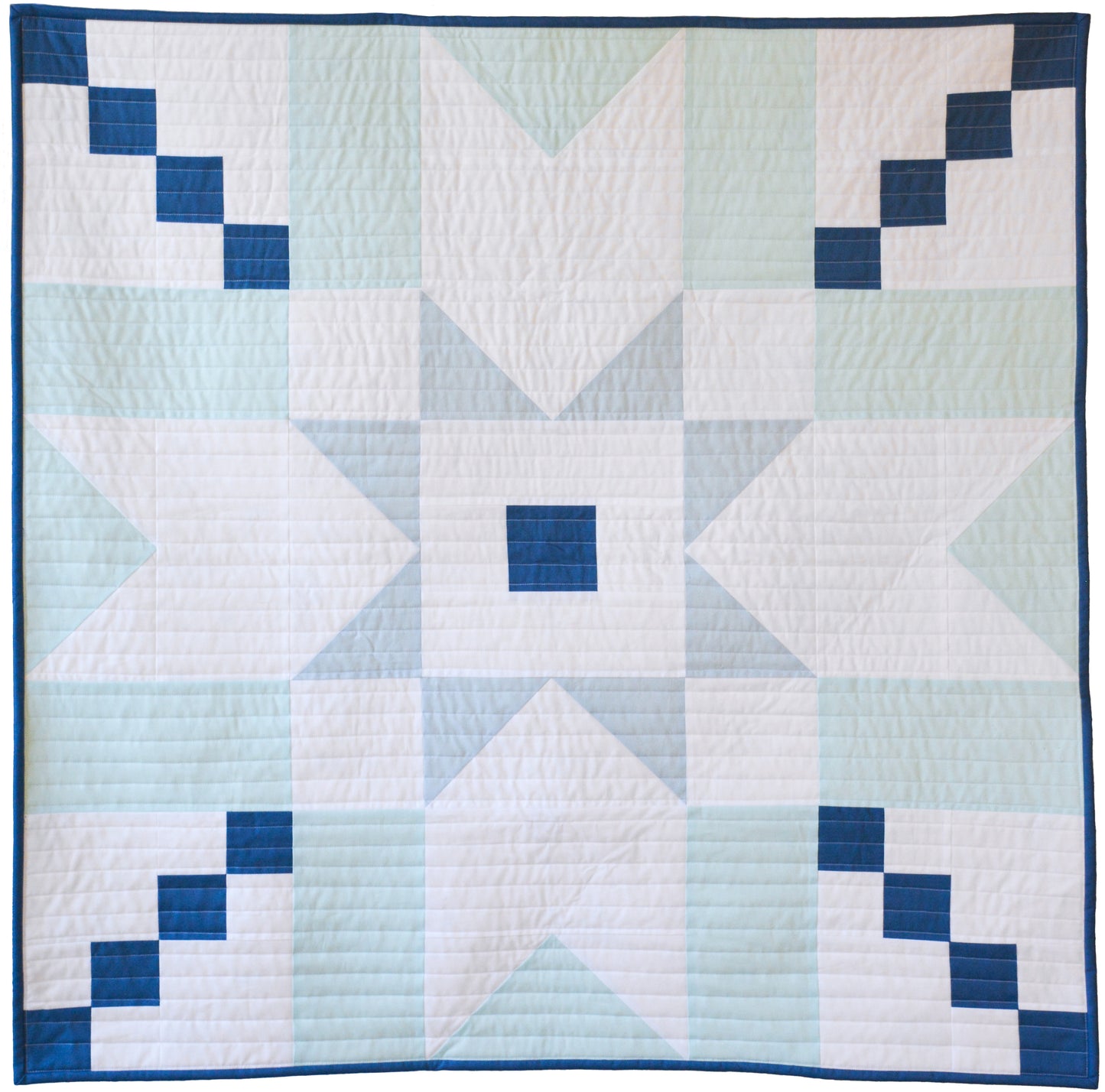 Handmade Super Star Baby Boy Quilt - Blue