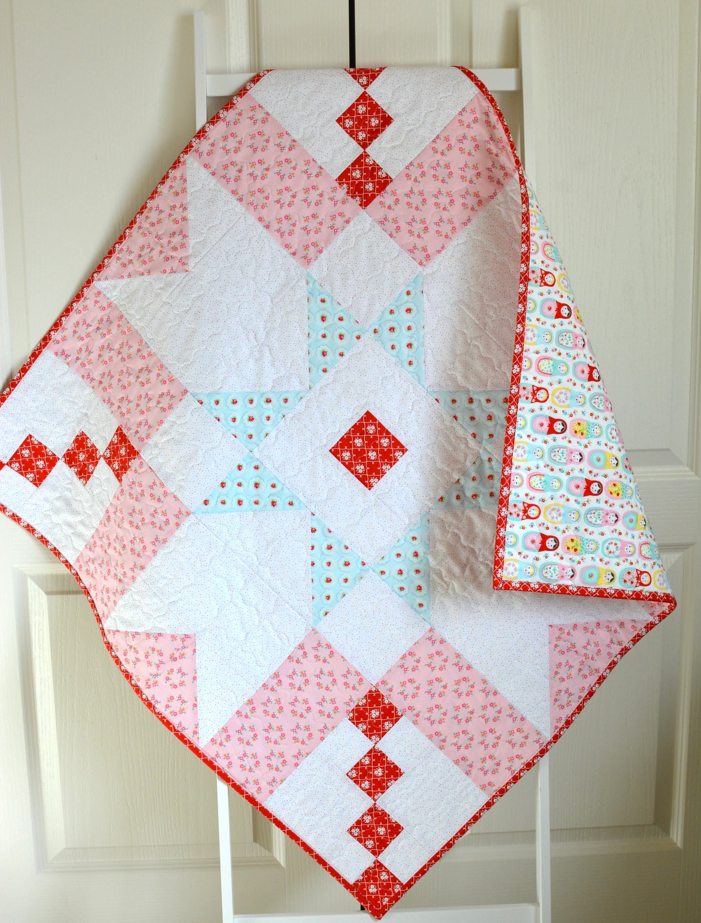 Handmade Super Star Baby Girl Quilt - Market Day