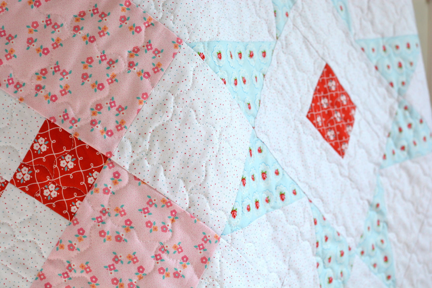 Handmade Super Star Baby Girl Quilt - Market Day