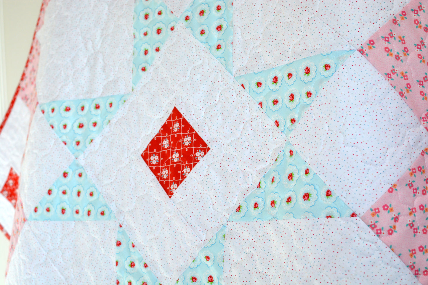 Handmade Super Star Baby Girl Quilt - Market Day