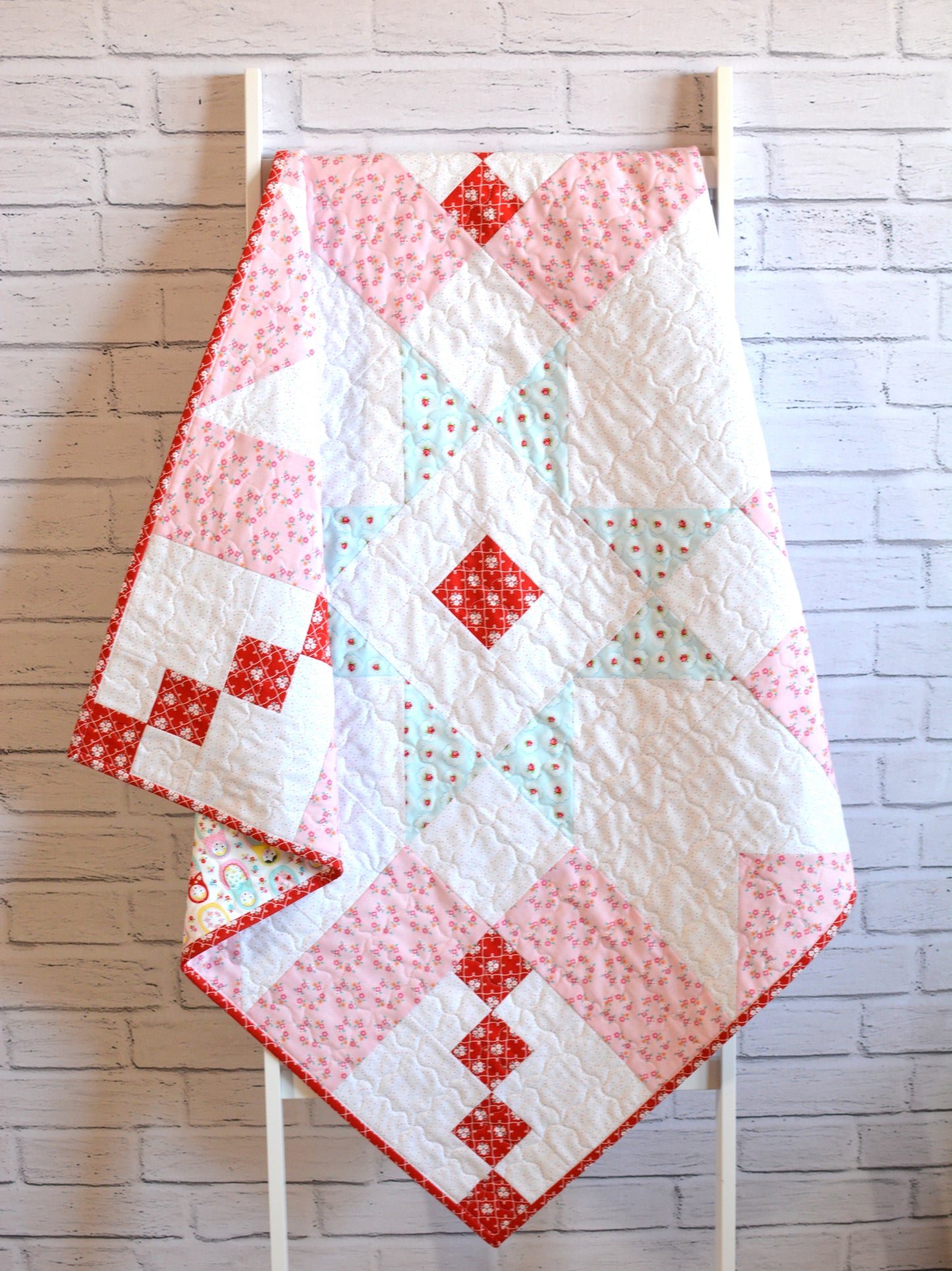 Handmade Super Star Baby Girl Quilt - Market Day