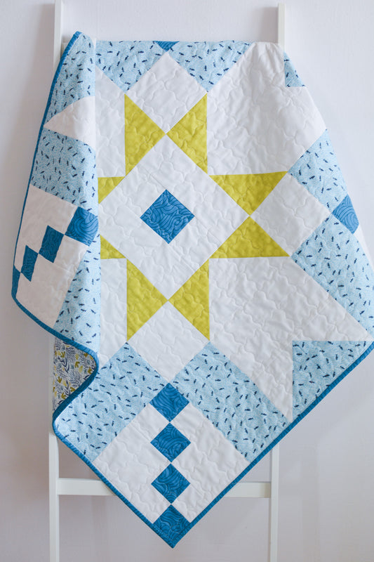 Handmade Super Star Baby Boy Quilt - Sea Garden