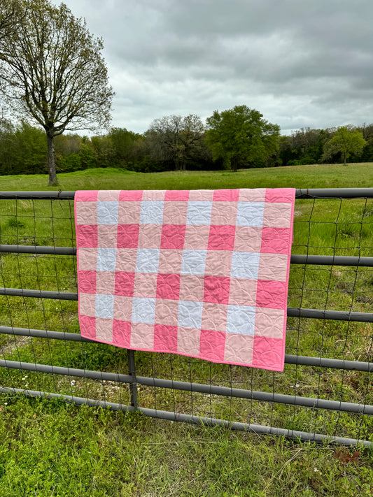 Gingham Check Baby Quilt - Paper Pattern