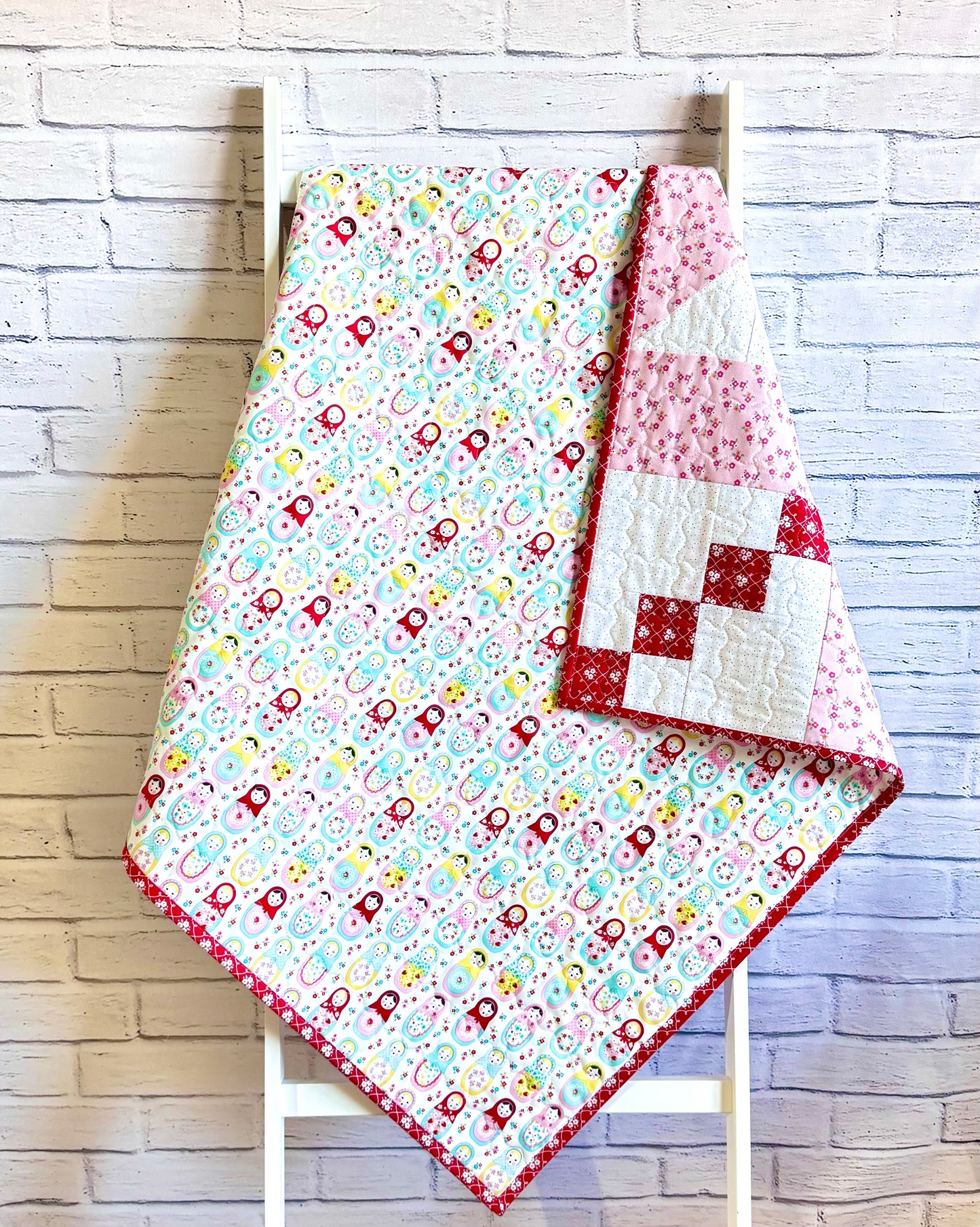 Handmade Super Star Baby Girl Quilt - Market Day