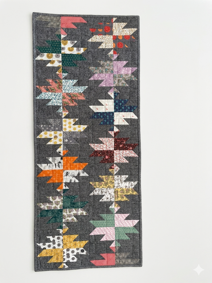 Handmade Quilted Table Runner Table Top 16.5"x38.5"