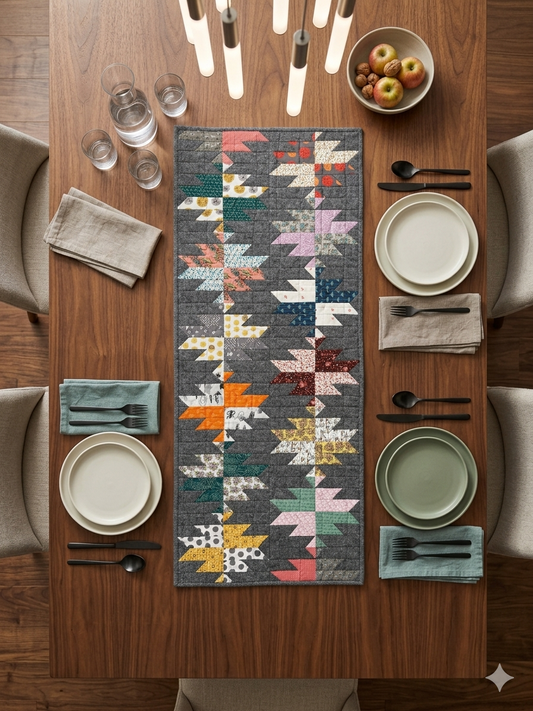 Handmade Quilted Table Runner Table Top 16.5"x38.5"